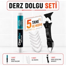 Beyaz Derz Kalemi + 5 Uçlu Derz Kazıyıcı Seti Fayans Derz Yenileme Temizleme Aparatı