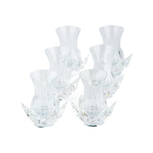 Çay Seti Cam El Dekor Nilüfer Model Şeffaf Renk