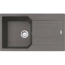 Franke Urban Ubg 611-86 Granit Eviye. Stone Grey. Tezgah Üstü. Tek Hazne. Damlalıklı. 86 x 50 CM