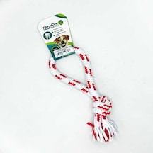 Eurodog - 341 - Diş İpi Halka Tek Düğüm Kırmızı - Novapazr - Beyaz 25cm