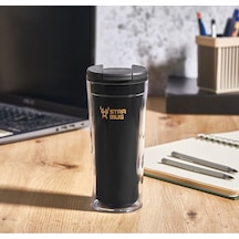 Star Termos Star Mug 350 Ml Opak Seri - Siyah Çift Katmanlı Mug - Piknik Kamp Outdoor Ofis Otel Kafe Okul Kampüs Siyah