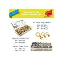 495 Parça Izolesiz Yuvarlak Tip Kablo Ucu Seti