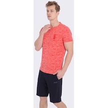 Maraton Sportswear Regular Erkek Bisiklet Yaka Kısa Kol Basic Kırmızı T-Shirt 20566-Kırmızı