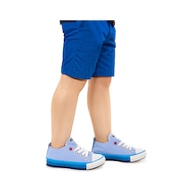 Kiko Kids Tinna Bağcıklı Erkek Çocuk Keten Spor Ayakkabı Mavi