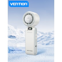 Vention Usb 5v Şarjlı Süperiletken Soğutmalı Yüksek Hızlı El Fanı Led Ekranlı 100 Kademeli Katlanabilir Mini Vantilatör - Beyaz