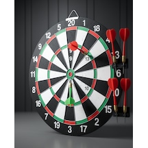 12 İnç Ahşap Dart Tahtası 4 Metal Uçlu Ok