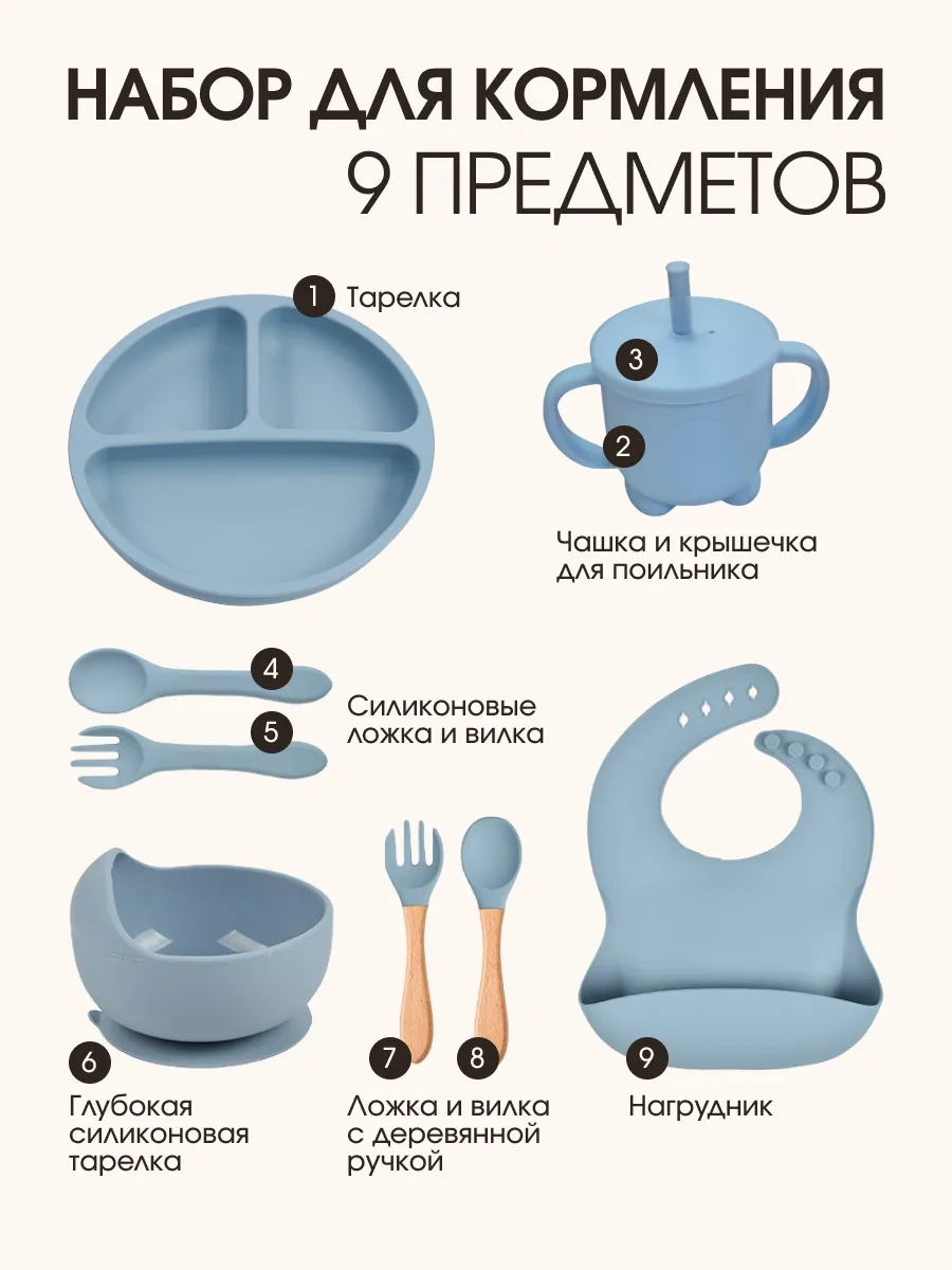 Mymarket+ Silikon Çocuk Mama Bardağı Seti 258281859 Mavi