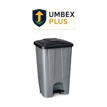 Plastik Pedallı Çöp Konteyneri 85 Litre Çöp Kovası - Isıya Dayanıklı Malzeme - Gri