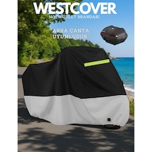 Husqvarna Supermoto 701 Reflektörlü Siyah-gri Arka Çanta Uyumlu Motosiklet Brandası,motor Branda Motor Örtüsü Güvenlik Kilidi Ve Bağlantı Tokalı