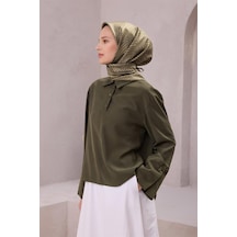 Belli İpek Eşarp - 4209-82 Haki Twill