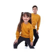 Zuzunga Basic Bisiklet Yaka Şardonlu Çocuk Sweatshirt 3-10 Yaş Hardal