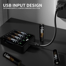 I-gen G429 4&apos Lü Pil Şarj Aleti + 4 Adet Aa Pro 2950 Mah Şarjlı Kalem Pilli Set