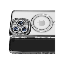 Apple iPhone Uyumlu 16 Pro Max Kılıf Joke Simli Magneticsafe Kılıf Siyah