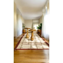 Simillo Wood Ahşap 3 Lü Set Mantar Yan Sehpa Konik Model / Koyu Ceviz Renkli / Zigon Sehpa Kahverengi