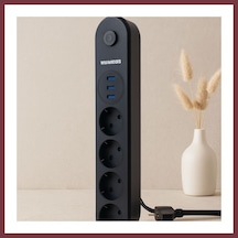 Storeşahin Termal Korumalı Anahtarlı 4'lü Uzatma Kablosu 3 Usb 2 M Shn0720