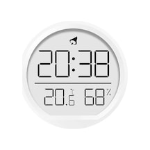 Dijital Lcd Yuvarlak Duvar Masa Saati Mıknatıslı Buzdolabı Saati, Alarm + Sıcaklık & Nem Gö Standart