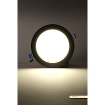 ACK 12W Sıva Altı Yuvarlak LED Panel Armatür Siyah Gövde 4000K Il Siyah