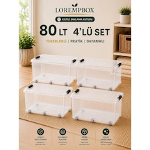 Lorempbox 80 Lt Büyük Boy Saklama Kutusu 4'lü Set Diğer