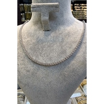 3 Mm Çelik Silver Renk Kolye 45 Cm Beyaz