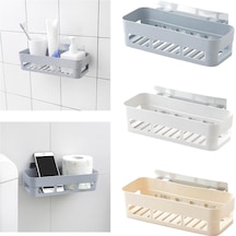 Banyo Köşeliği Şampuan Rafı Banyo Rafı Güclü Yapıstırıcılı Delmeye Gerek Yok Plastik Gri Diğer