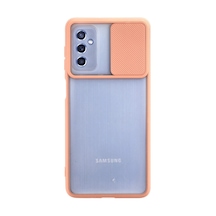 Samsung Galaxy Uyumlu M52 5g Kılıf Palm Buzlu Kamera Sürgülü Silikon - Pembe İtdark10883