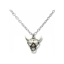 Kurukafa Boynuz Kolye Gotik Ve Asi Unisex Metal Aksesuar 60 Cm Zincir Çok renkli