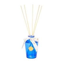 130 Ml Mavi Konik Cam Şişe Bambu Çubuklu Vanilya Sandaloda Kokusu Abundance Prosperity