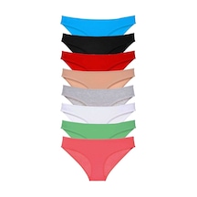 8 Adet Süper Eko Set Likralı Kadın Slip Külot Set 3 Standart