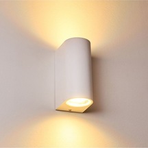 Amber Işık Ledli Iç Ve Dış Mekan Dekoratif Çift Yönlü Duvar Apliği Siyah