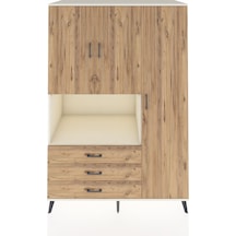 Kronos Dolap 7 Raflı 3 Çekmeceli 3 Kapaklı 132x59x195 Aytaşı-çam/çam Atlas Çam/atlas Çam
