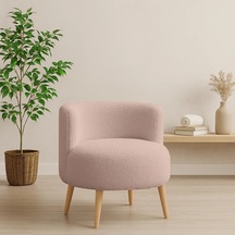 Sydney Berjer - Welsoft Kumaş Modern Tekli Koltuk - Vizon Turuncu