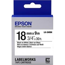 Epson Lk-5wbn Standart Beyaz Üzeri Siyah 18mm 9metre Etiket