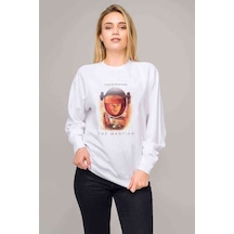 The Martian Baskılı Beyaz Kadın Sweatshirt