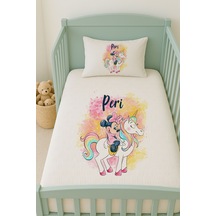 %100 Pamuk İsme Özel İsimli 100x150 Cm Pike Seti Unicorn Ve Minnie