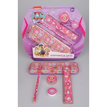 X Dekomus Lisanslı Paw Patrol Pink Paws Collection 5'li Kırtasiye Seti Metal Kalem Kutusu,cetvel,kurşun Kalem,silgi Ve Kalemtraş Diğer