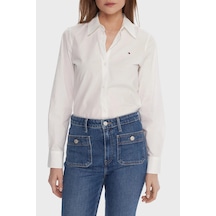 Tommy Hilfiger Bayan Gömlek Ww0ww47169 Ycf Beyaz Beyaz