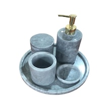 Fulla Mermer Banyo Seti Gri 5 Li Gri