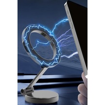 Thentech Torpido Üstü Masaüstü Metal Mıknatıslı Dönebilen Kaliteli Sarsılmaz Kaymaz Akrobat Telefon Tutucu Siyah