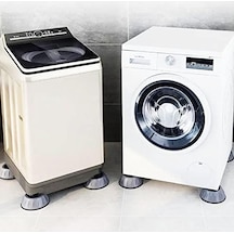Gürültü Engelleyici Ve Kaymaz Titreşim Önleyici Kauçuk Ayak Kaydırmaz Tabanlı Pedleri Çamaşır Makinesi Stoper Bulaşık Makinesi Stoper 4'lü Set, Gri