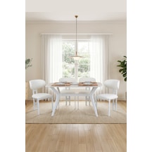Dfy104 140x80 Mdf Mutfak Masası Modern Dikdörtgen Dekoratif Şık Yemek Masası 4-6 Kişilik Sabit Masa Beyaz
