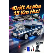 Uzaktan Kumandalı Drift Arabası Rc Araba Işıklı Şarjlı 15 Km/h Hızlı Oyuncak Araba Mavi