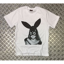 Stoned&Fame Ariana Grande Baskılı Unisex %100 Pamuk T-shirt Beyaz