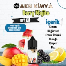 Berry Mojito Dıy Kit Limon Böğürtlen Frenk Üzümü Buz Gıda Aroması %20 Oranda Aroma İçerir Hazır Değildir 30 Ml