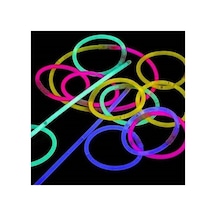 100 Adet Fosforlu Kırılan Eğlence Çubuğu 20 Cm Glow Stick Çok Renkli - 866591485 7 Yaş