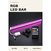 Onerous 50 Cm 12v Rgb Led Bar, Müzik Kontrollü, 20 Tuş Kumandalı Çok Renkli