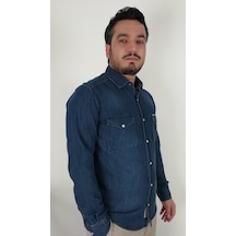 Tousus Slim Fit Kot Erkek Gömlek Slm-2010-tss Lacivert