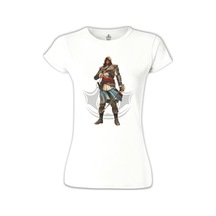 Assassin's Creed Iv - Black Flag Beyaz Kadın Tshirt 001