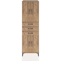Hyperion Dolap 3 Raflı 3 Çekmeceli 4 Kapaklı 60x44x195 Çam-çam Çam