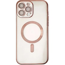 Durukar Apple iPhone Uyumlu 13 Pro Kılıf Kross Magneticsafe Kapak - Rose