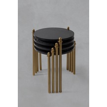 4 Lü Flora Zigon Sehpa - Siyah